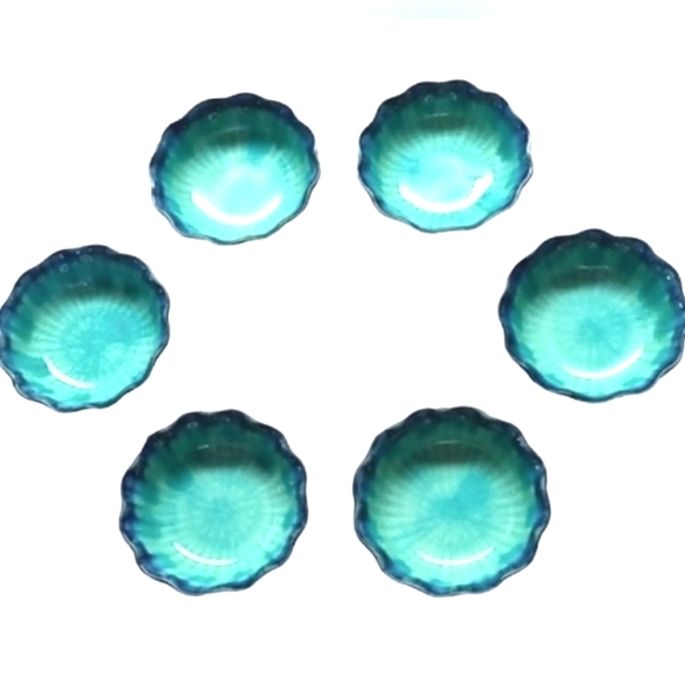 Handmade Ceramic Bowls Color Fade Glazed/Crackled Finish 6 NEVER USED